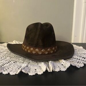 Vintage Youngan Brown Velvet Western Cowboy Hat M